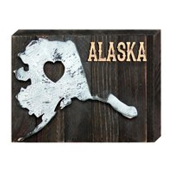 Designocracy I Love Alaska State Art on Board Wall Decor 9876118